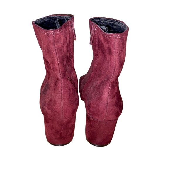 Red Velvet Heeled Boots - Picture 3 of 3